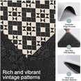 thumbnail image 3 of Black Beige Checkerboard Checkered Pattern Kitchen Rugs Sets Of 3,Kitchen Runner Rugs Non Skid Washable,Decorative Kitchen Floor Mats for Kitchen,Sink,Laundry,17"x30"+ 17"x47" + 17"x59", 3 of 6