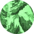 thumbnail image 1 of Ahgly Company Indoor Round Abstract Emerald Green Modern Area Rugs, 4' Round, 1 of 4