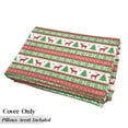 thumbnail image 5 of Christmas Floor Pillow Lounger Cover, Knit Style Graphic Reindeer Star and Snowflake Holiday Family Theme, Nap Mat Printed Fabric Case for 5 Pillows, 88" x 36", Red Green White, by Ambesonne, 5 of 5