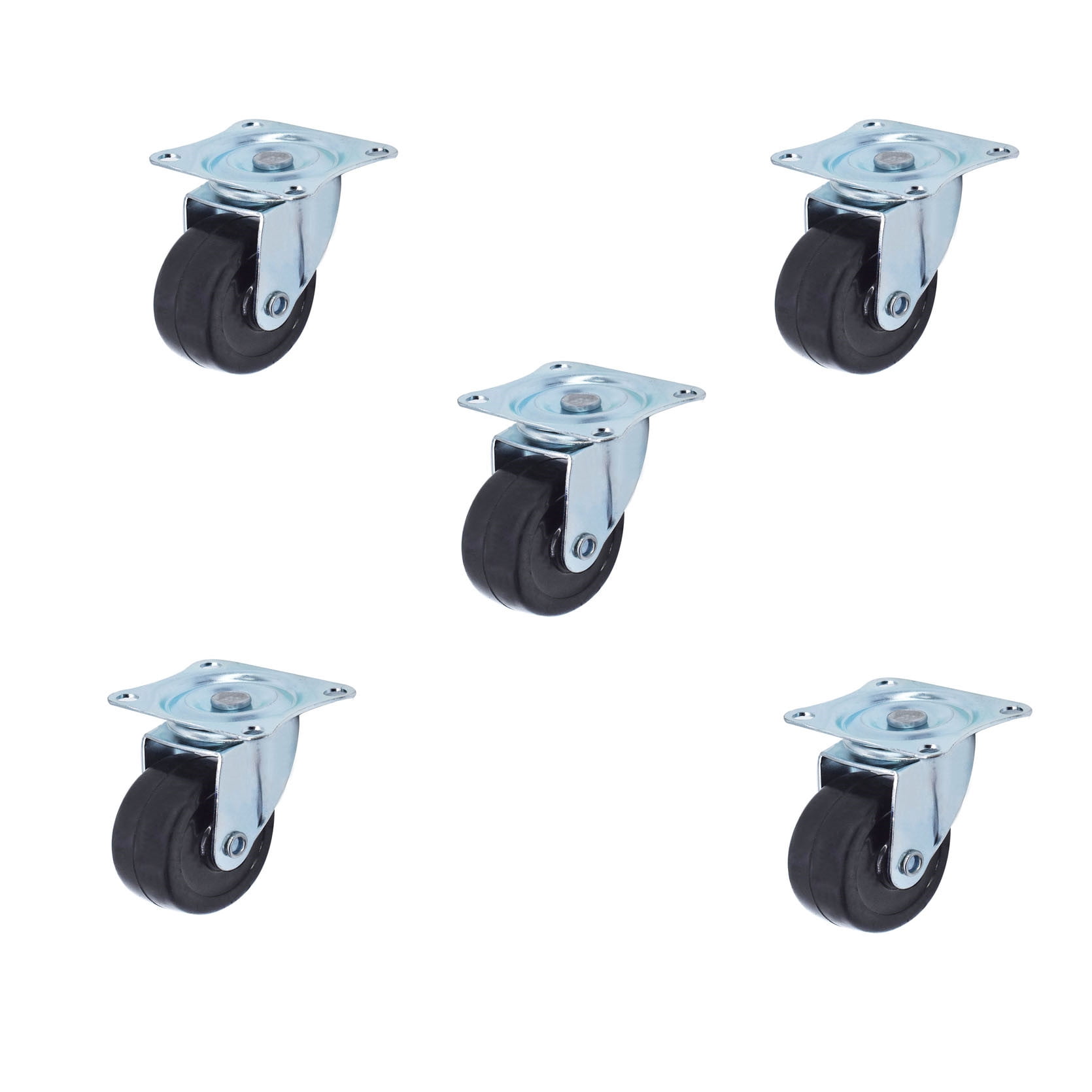 findmall 24 Pack 2" Swivel Caster Wheels Rubber Base With Top Plate & Bearing Heavy Duty