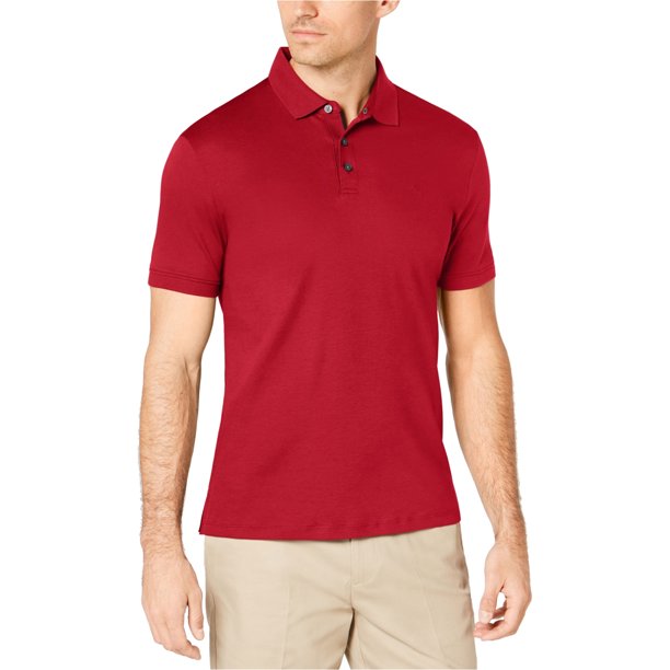 Polo de Rugby Calvin Klein Liquid Touch para hombre rojo mediano