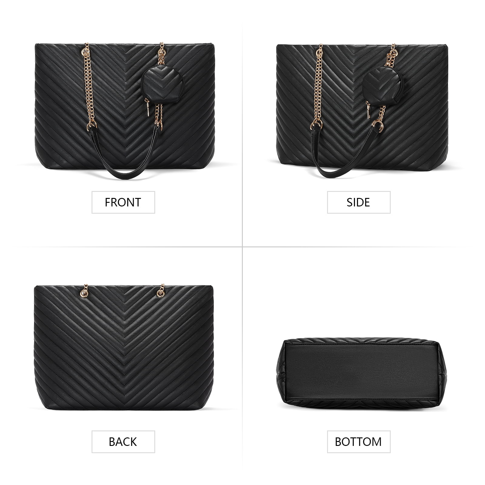 GOIACII Women’s Leather Handbags 3-piece set Fashion Totes Hobo and coin purse,Shoulder Satchel Bags for women