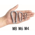 thumbnail image 3 of Carabiner Clip, Spring Snap Hooks, Heavy Duty Stainless Steel 304 ,Small Carabiner Clips ,in/Outdoor Rope Connector 6Pack, 3 of 5