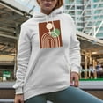 thumbnail image 2 of Aesthetic Minimalism Boho Art Merch Gift, White Hooded Sweatshirt or Hoodie, Small, 2 of 5
