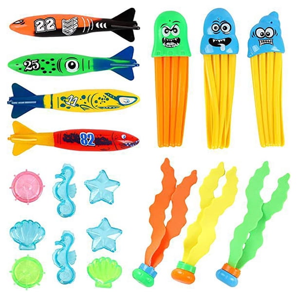 Juguetes de buceo para piscina y fregadero, 19 piezas | Cuotas sin interés Juguetes de buceo para piscina y fregadero, 19 piezas | Cuotas sin interés