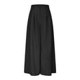 thumbnail image 4 of Tyiszil Palazzo Pants for Girls Elastic Solid High Waist Wide-Leg Pants Ladies Pants, 4 of 6