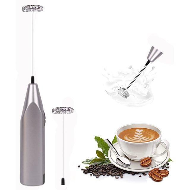 DEBGFS Rechargeable Milk Frother Handheld Stirring Rod Electric Foam Maker with Stainless Whisk for Bulletproof Coffee Latte Cappuccino Hot Chocolate