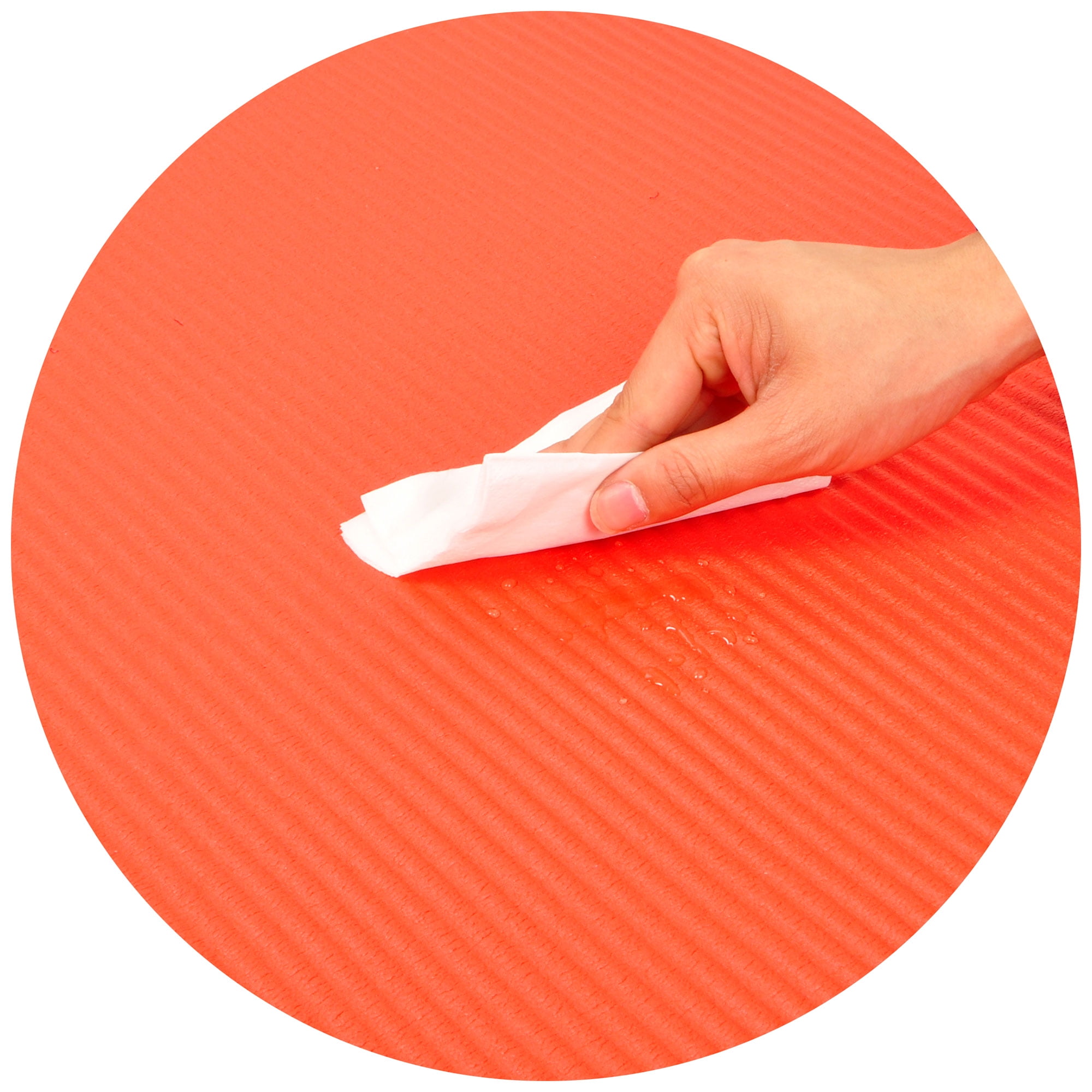 MSPORTS Tapis de gymnastique Studio - 183 x 61 x 1 cm - Beige - Avec poster d'exercice et sangles de transport - Doux pour la peau - Sans phtalates - Très