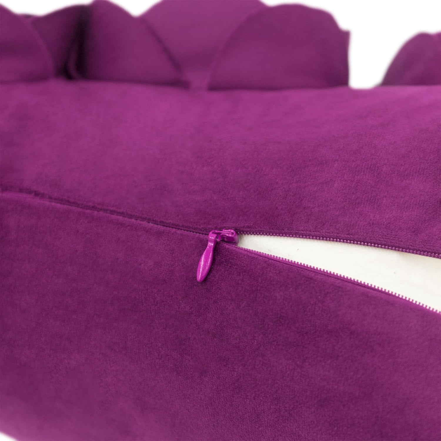 JWH  3D Velvet Rose Floral Design Throw Pillow Cases Handmade for Bed Sofa Chair Decoration 12x20inch Berry