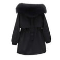 thumbnail image 4 of HAPIMO Women'S Winter Coats Fleece Parkas Anoraks Detachable Faux Fur Hooded Jacket Coats Puffer Jackets Thicken Coat Black L, 4 of 4