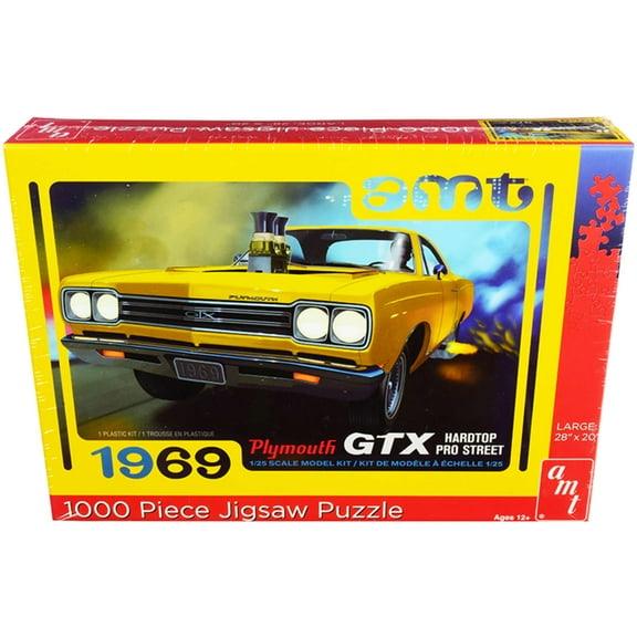 Jigsaw Puzzle 1969 Plymouth GTX Hardtop Pro Street MODEL BOX PUZZLE (1000 piece) by AMT