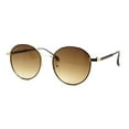 thumbnail image 3 of Retro Pop Color Indi Dapper Metal Rim Round Sunglasses Gold Brown, 3 of 4