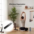 thumbnail image 7 of Floating Shelf With Hooks, 15 x 6.2 x 2 in Metal Wall Mount Shelf, Tonal Accessory Shelf, Home Gym Storage Organizer, Wall-Mounted with 7 Double Hooks, Black, 7 of 7