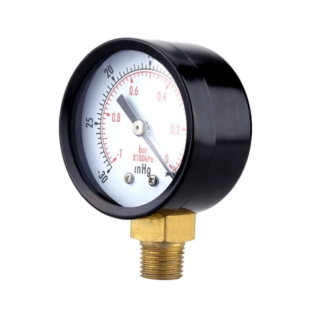 KALLORY Black 2.95Inch 1.97Inch 0.98Inch Metal Utility Vacuum Pressure Gauge for Air Compressor Water Oil Gas 1Pack