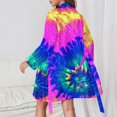 thumbnail image 3 of Tie Dye Spiral Pajama Robe V Neck Circle Pattern Bathrobe Lady Long-Sleeve Soft Pajamas Robes Spring Aesthetic Dress, 3 of 5