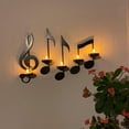 thumbnail image 1 of 4PCS Black Music Note Wall Sconce Candelabro, Letrero de pared de metal Colgador de pared Decoración para el hogar, Sala de estar Pasillo Pasillo perfecl portavelas de pared, 1 of 8