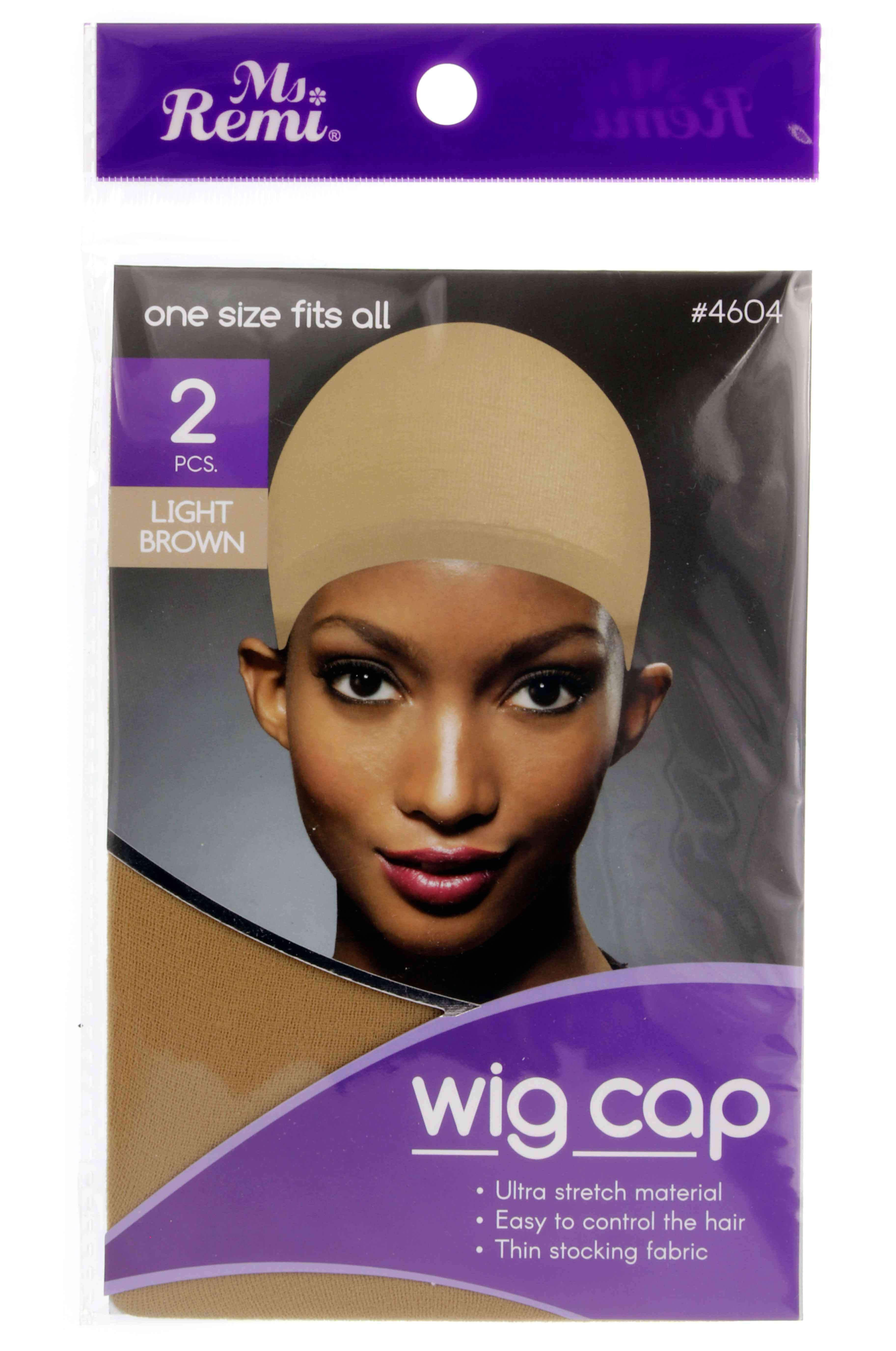 brown wig cap