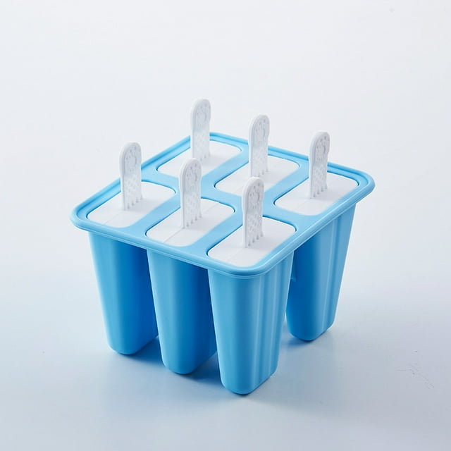 Popsicle Mould, Popsicle Molds 6 Pieces Silicone Ice Pop Molds BPA Free Popsicle Mold Reusable Easy Release Ice Pop Make (Blue)