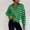 Green, variant on jjayotai Womens Sweater Clearance Fashion Women's Casual Long Sleeved Printing Stand Collar Lattice Seater