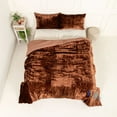 thumbnail image 2 of DecorAvenue Ultra Luxury Velevt Duvet Cover Set 3 Pc Comforter Cover Set for Home Decoration with Zip Closure no Filling Brown Color Twin Size 68" x 90" Inches, 2 of 6