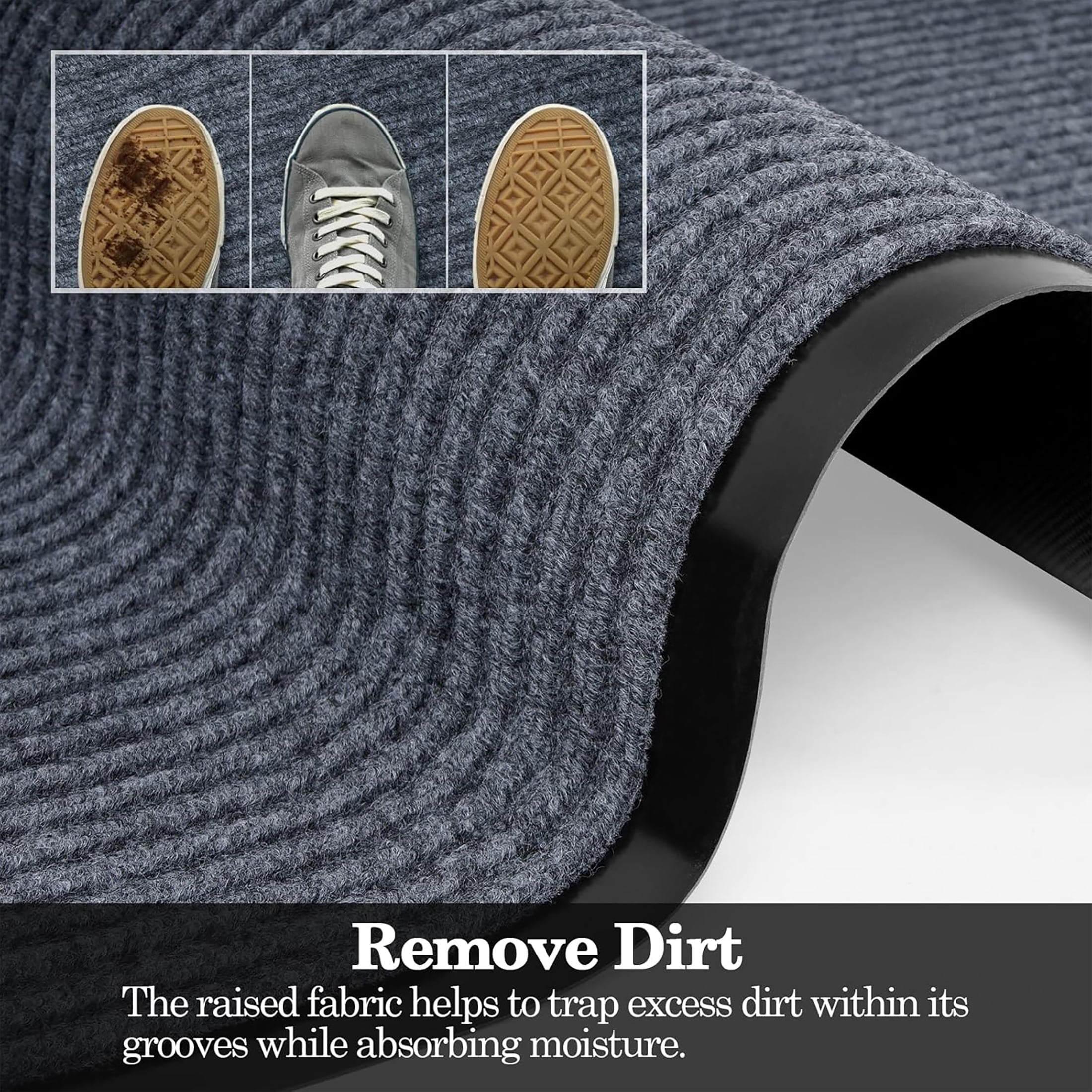 OVYEOFR Utility Rug, 3ft x 10ft Hallway Runner Rug, Commercial Floor Mat Entrance Doormat, Grey