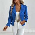 thumbnail image 3 of TKLPEHG Work Blazer for Women 2025 Casual Dressy Open Front Cropped Blazer Jackets Lapel Business Work Office Long Sleeve Cardigan Coats (Blue,XXL), 3 of 6