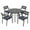 Gray Frame+Navy Cushions, variant on JOIVI 5 Piece Outdoor Dining Set, Aluminum Patio Furniture Dining Table and Stackable Chairs Set for 4 People, Wood Grain Tabletop with 2.05” Umbrella Hole, for Deck, Backyard