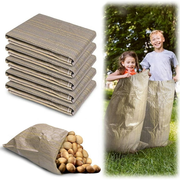 5 Pcs Potato Storage Sack 24"x 40" GIXUSIL Outdoor Lawn Race Bags for Adults and Kids Large Plastic Sports Games Sacks for Birthday Parties Outdoor Family Gatherings Barbecues