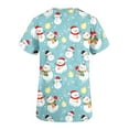 thumbnail image 4 of Holiday Gifts! Titcea Christmas Scrub Tops Women Xmas Printed Short Sleeved V Neck Scrub Tops with Pockets Lightweight Stretchy Cute Working Uniform, 4 of 5