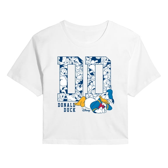 Disney - Donald Ears - Juniors Cropped Short Sleeve Graphic T-Shirt