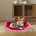 thumbnail image 6 of Uutvery Dog Bed Stripe Cats Beds Dogs Beds Cats Cave Soft Comfortable Pet Bed Sofa Bed Washable Dog Bed Pet Products Holiday Themed Pet Furniture for Indoor Use, 6 of 6