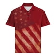 thumbnail image 4 of Men's American Flag Print Short Sleeve Collared Polo Shirt, Patterned Casual Top, Breathable Fabric Shirt for Summer, Patriotic Events, Golf and Everyday Wear Red a XXXXL, 4 of 5