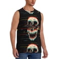thumbnail image 2 of Gaeub Glitch Screaming Skull Men's Sleeveless Muscle Shirts Workout Tank Tops, Odor Protection and Comfortable - 3X-Large, 2 of 8