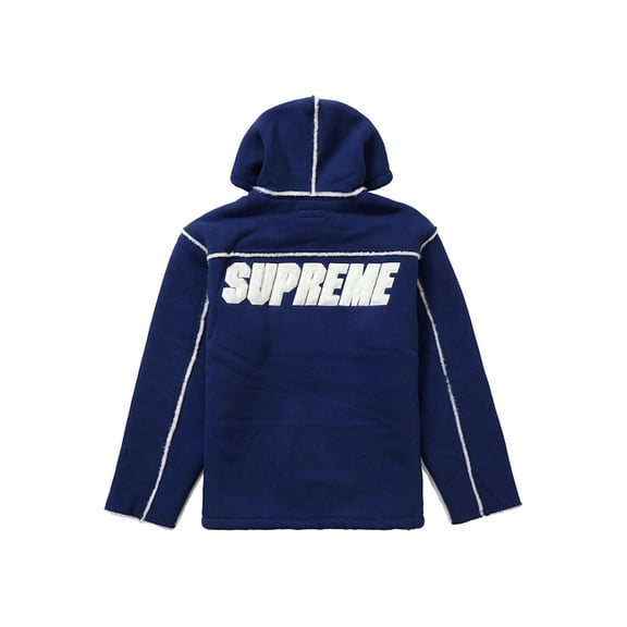 Supreme Men's Faux Shearling Hooded Jacket Bright Navy, from StockX