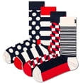 thumbnail image 1 of Happy Socks 4 paquetes de calcetines unisex, caja de regalo, colores mezclados Classic Navy 2 36-40 (UK 4-7), 1 of 6