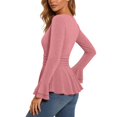 thumbnail image 7 of BLVB Sparkly Tops for Women Ruffle Long Sleeve V Neck Peplum Shirts Glitter Blouses for Evening Party Night, 7 of 7