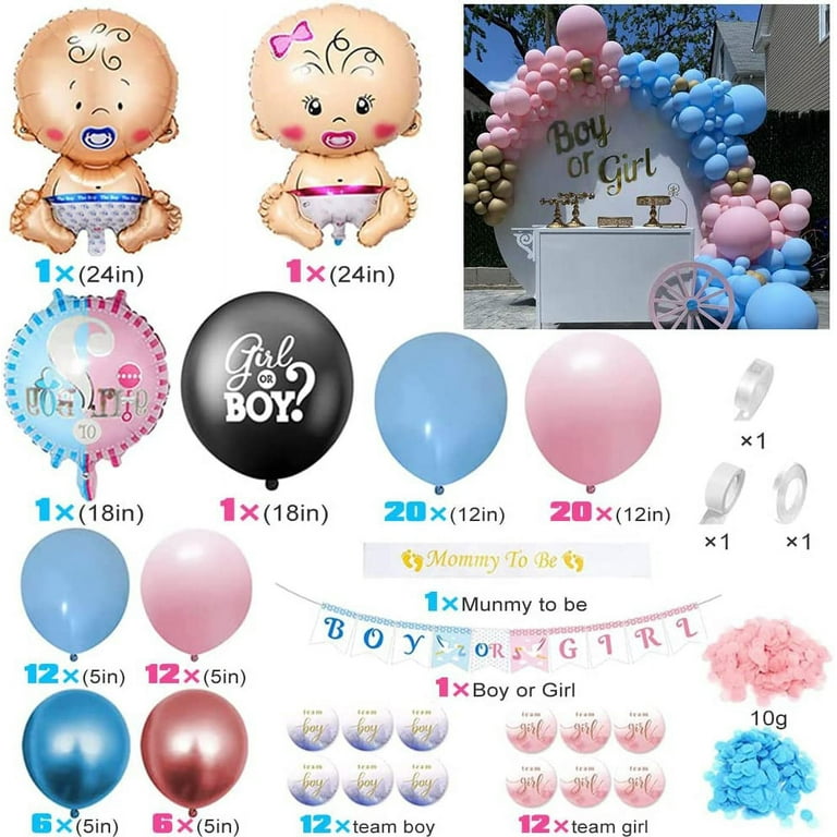 AOWEE Baby Shower Decorations for Boys Girls, Gender Reveal Oh Baby Themed  Blue Pink Pastel Balloons Garland Arch Kit for Pregnancy Announcement