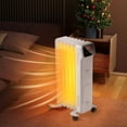 thumbnail image 2 of Costway 1500W Oil Filled Radiator Heater with Remote Control 3 Modes 24H Timer Indoor White, 2 of 10