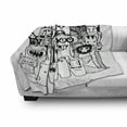 thumbnail image 3 of Indie Soft Flannel Fleece Throw Blanket, Hand Drawn Doodle Style Cartoon Monsters Welcoming Community Funny Crazy, Cozy Plush for Indoor and Outdoor Use, 60" x 80", Black and White, by Ambesonne, 3 of 6