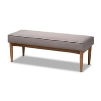 Bowery Hill Modern Fabric Upholstered Wood Dining Bench in Gray