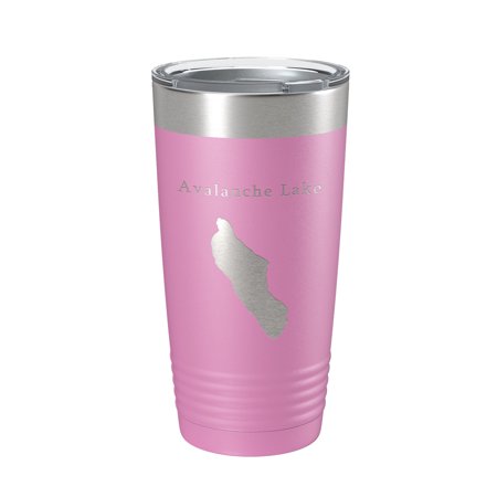 

Avalanche Lake Map Tumbler Travel Mug Insulated Laser Engraved Coffee Cup Montana 20 oz Light Purple