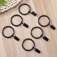 thumbnail image 3 of y 20pcs Black Curtain Rings with Clips Metal Curtain Clips Hook，4.0mm×45mm, 3 of 5