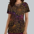 thumbnail image 1 of Fiudx Ofertas Flash Artículos En Oferta Top de Lactancia con Bolsillo y Cuello En V de Manga Corta con Estampado de Halloween para Mujer, 1 of 5