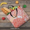 thumbnail image 6 of Naloa Corals Tote Bag for Women, Foldable Tote Bag With Zipper, Large Shoulder Bag, Top Handle Handbag for Travel, Work, Shopping, 6 of 9