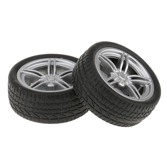 2x Simulation Caoutchouc RC Modèle Pneu Roue Pneu Accessoires de Rechange Fournitures 40mm