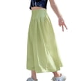 thumbnail image 3 of Tranfacy Girls 7-15 Years Fall Pants Solid Ice Silk Wide Leg Casual Straight Leg 9 Minute Pants Trousers, 3 of 5
