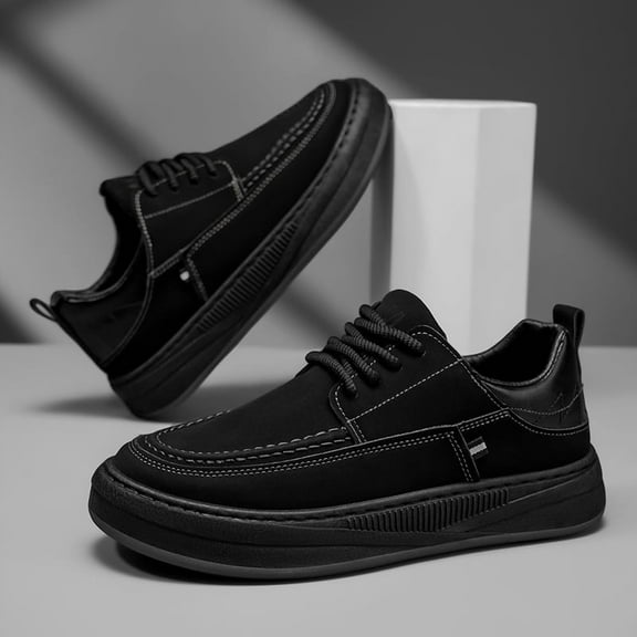 Men's & Unisex Slip-On Low-Top Sneakers -  Upper & Rubber Sole, Soft-Soled Cushioned, Minimalist Solid Color Casual Shoes for Fall, Versatile for Jeans, Dresses, Business Casual - Easy Wear