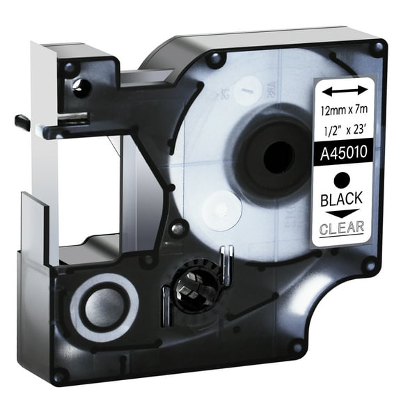 GREENCYCLE 20PK Compatible for DYMO D1 Label Tape 45010 12mm 7m Black on Clear for LabelManager LabelPoint LabelWriter Label Maker