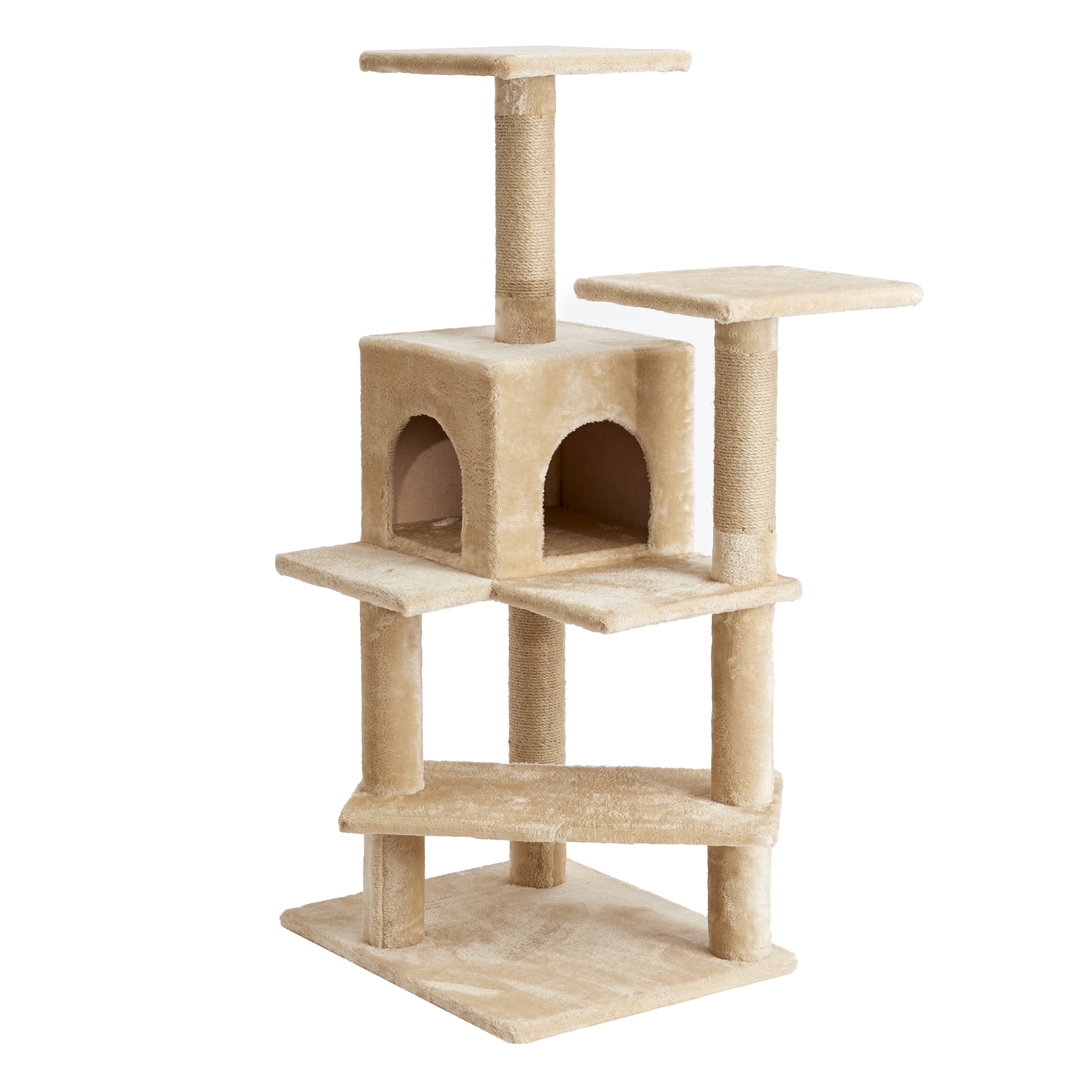 Two by Two Portland - Beige Scratching Post Cat Furniture - 50.8 in. Tall