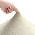 thumbnail image 5 of Stretch Rhombic Geometric Wingback Chair Covers Slipcover - Reusable Arm Chair Protector Cover for Dining Room (Beige, Set of 2), 5 of 9